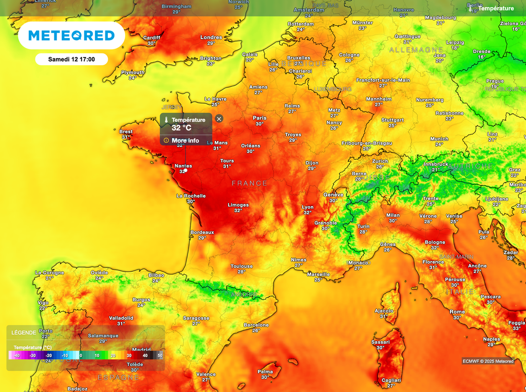 De plus en plus chaud au nord, après un ressenti automnal en début de semaine passée. De plus en plus chaud au nord, après un ressenti automnal en début de semaine passée.