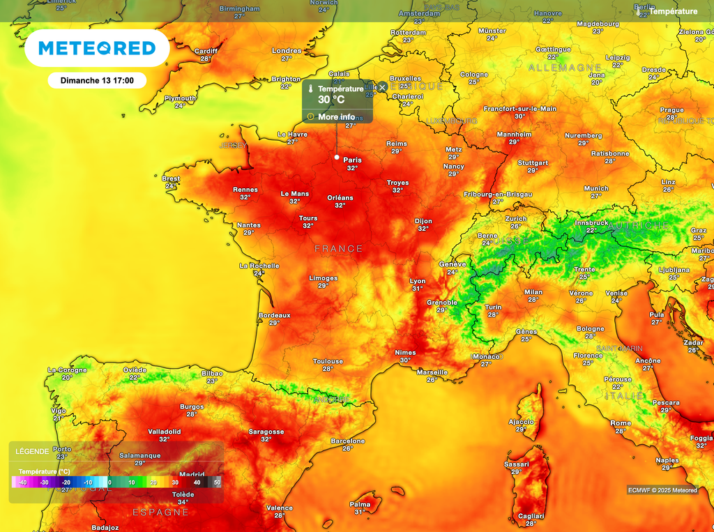 Chaleur forte bien présente dimanche en France. Chaleur forte bien présente dimanche en France.