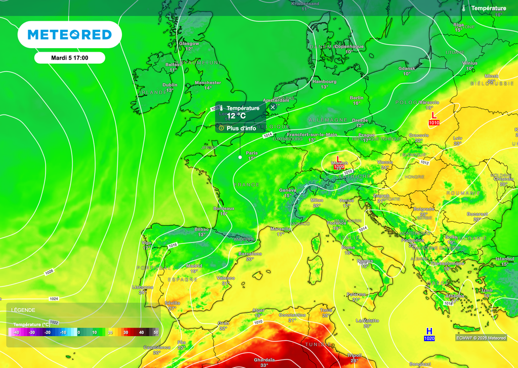Près de 10°C de moins pour certains après-midis de la semaine prochaine !