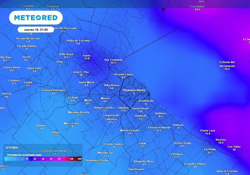 Acumulados Jueves Precipitación acumulada hasta la noche del jueves 16 de abril. Las precipitaciones más destacadas ocurrirán el miércoles 15.