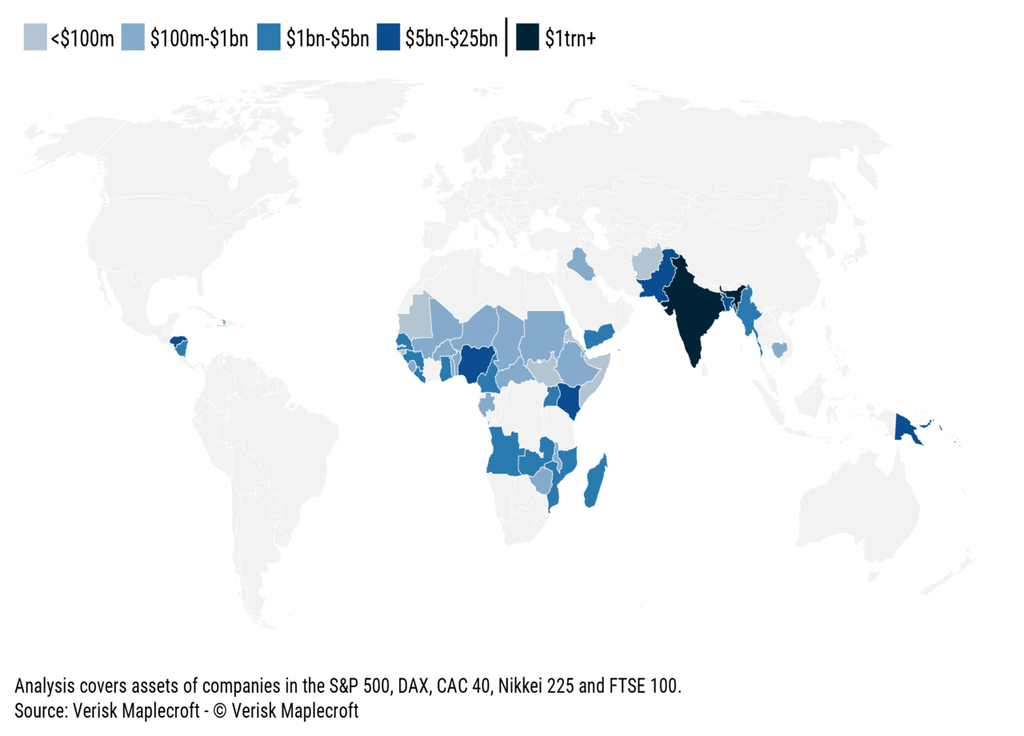 L'exposition des entreprises aux risques liés au climat est la plus élevée en Inde. @Verisk Maplecroft