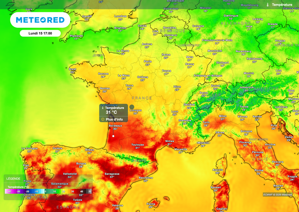 Chaleur parfois forte qui va s'installer dans la moitié sud. Chaleur parfois forte qui va s'installer dans la moitié sud.