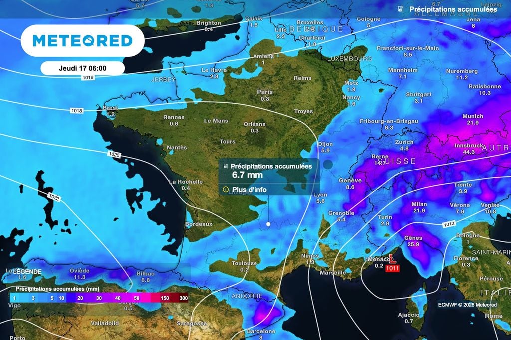 Cumuls de pluie attendus en France d'ici jeudi matin. Cumuls de pluie attendus en France d'ici jeudi matin.