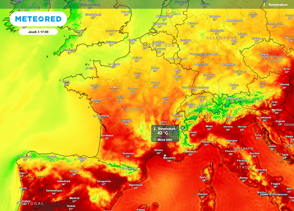 Jeudi après-midi températures