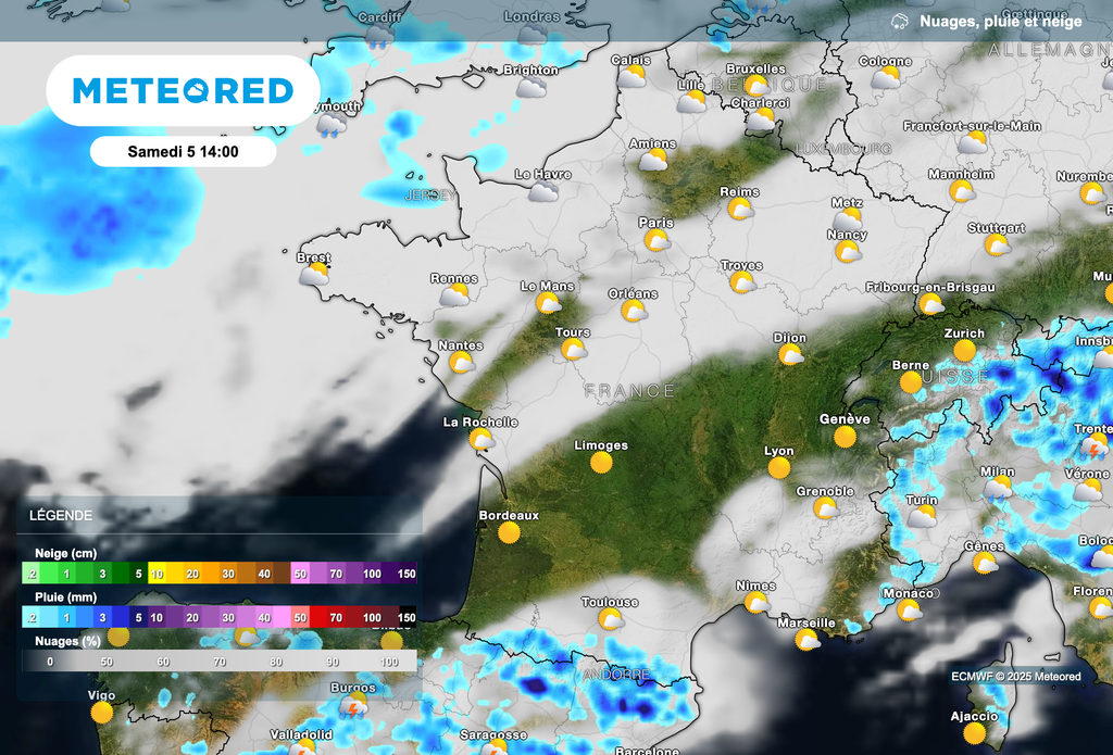 Météo de ce samedi après-midi en France. Météo de ce samedi après-midi en France.