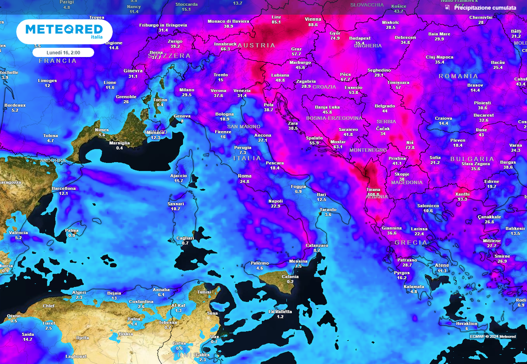 Precipitazioni cumulate