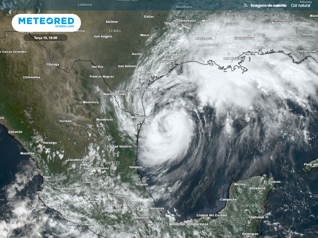 satélite, tempestade tropical Francine