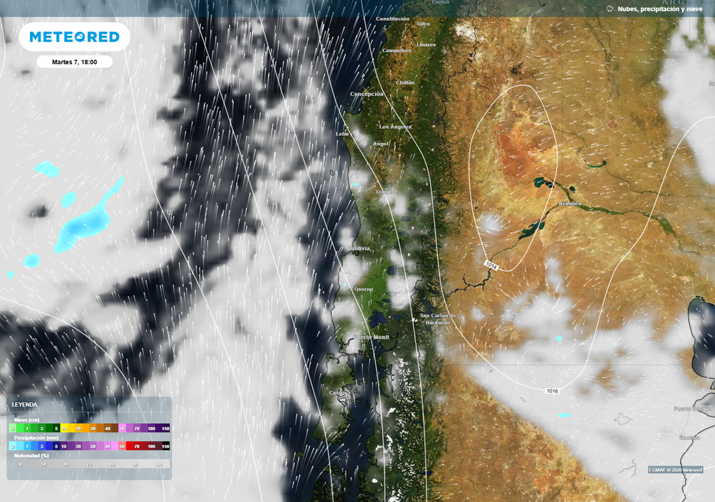 Sur con tregua: entre La Araucanía y Puerto Montt predominarán cielos variables y ambiente más templado, con precipitaciones bajo lo normal, antes de nuevos cambios hacia el fin de semana.