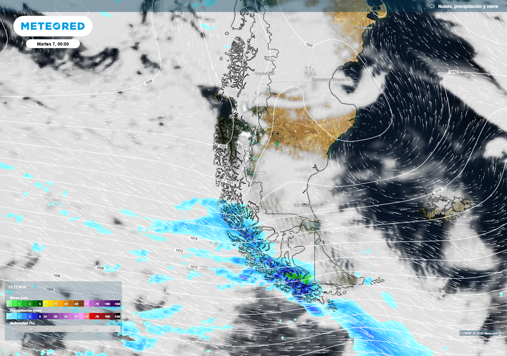 Patagonia activa: Bandas frontales dejarán lluvias y viento en Magallanes esta semana.