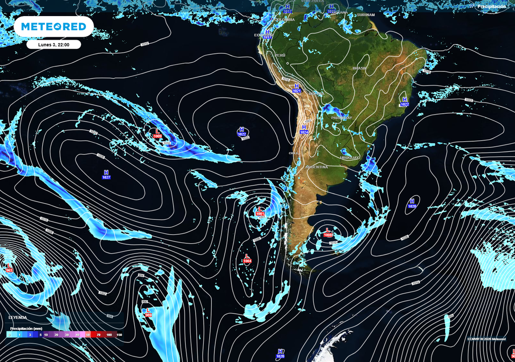 Durante los primeros días, las precipitaciones se concentrarán principalmente desde el sur hasta Aysén. En la zona central persistirán algunos chubascos débiles y aislados, mientras una nueva perturbación avanza desde el Pacífico.
