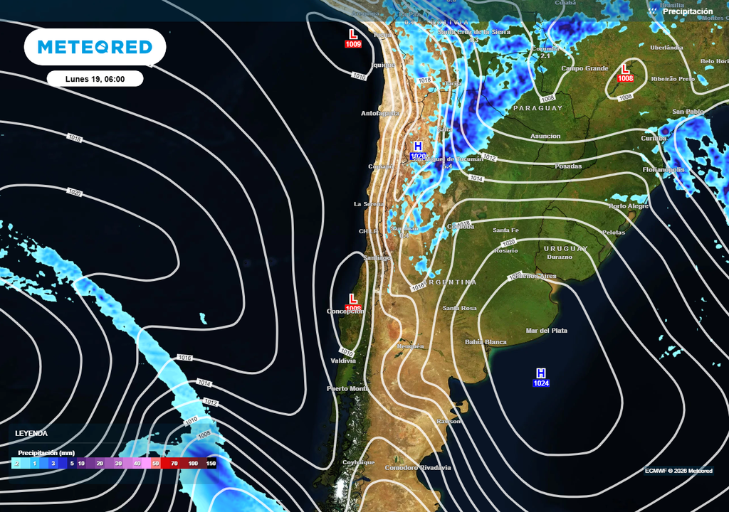 La vaguada costera permanecerá en gran parte de Chile durante la próxima semana.