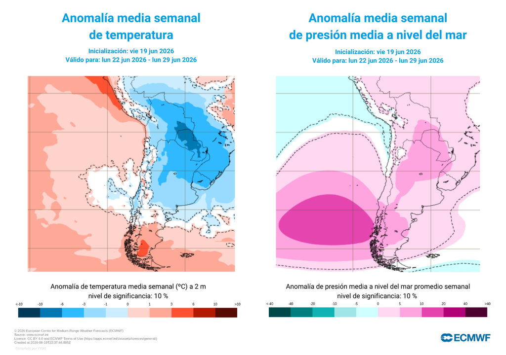 anomalías de temperatura y presión El aire frío que pasará por Chile en el comienzo de semana, llevará temperaturas anómalamente bajas hacia Paraguay, Bolivia y varias regiones de América del Sur.