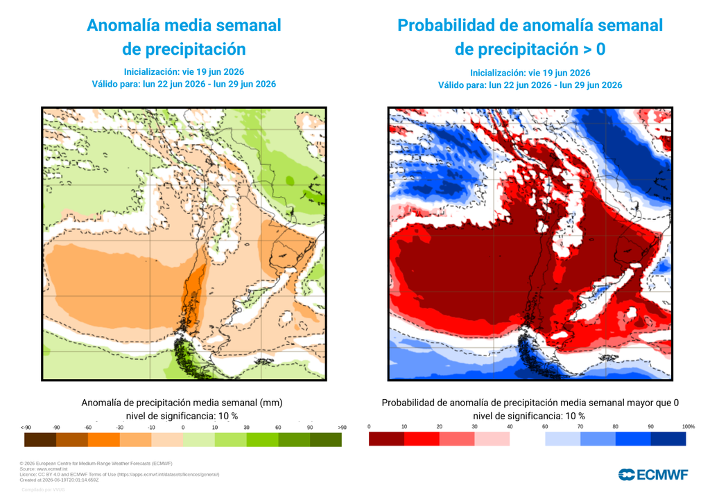 Anomalías de precipitación La precipitaciones estarán presente pero no será abundante. La zona sur recibirá precipitaciones con volúmenes inferiores a los esperados para la época.