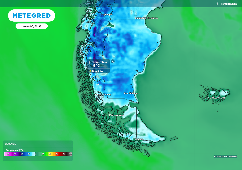 mapa de temperatura.