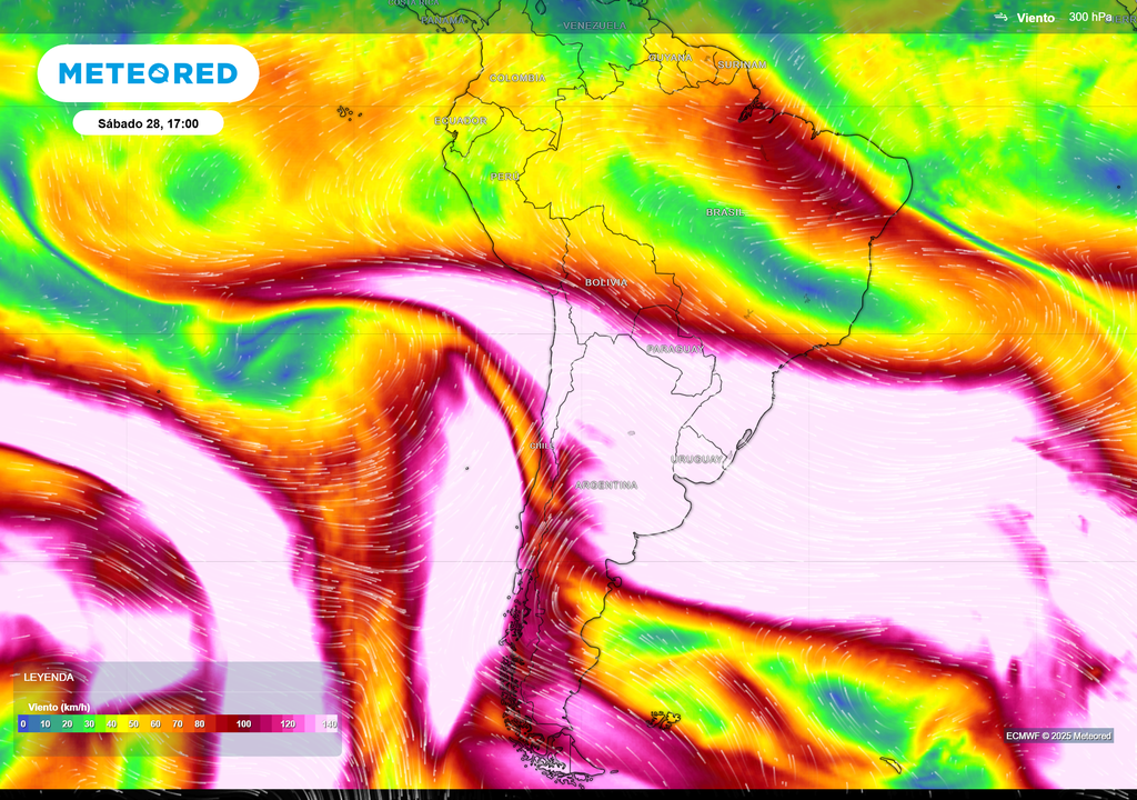 mapa de viento en altura.