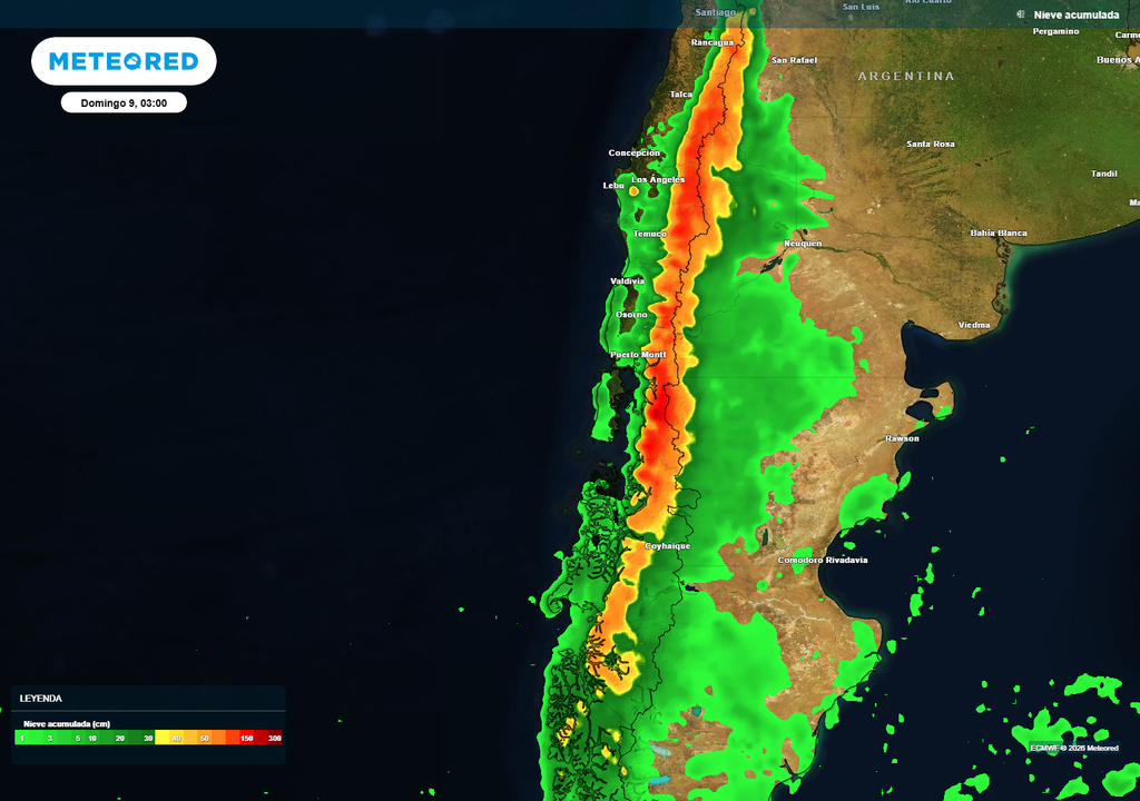 La nieve podría caer en sectores de la cordillera de la costa del Sur de Chile y también en sectores bajos de la precordillera.