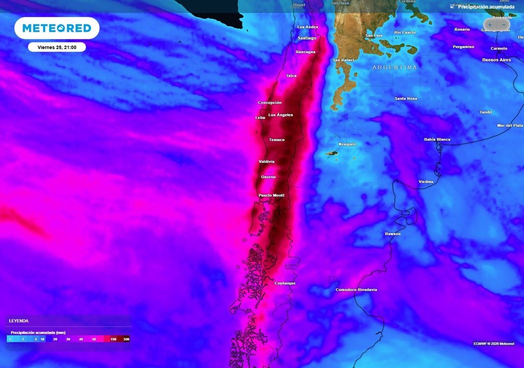 lluvias acumuladas El río atmosférico será responsable de dejar grandes acumulados de lluvia entre el martes 22 y el domingo 27 de septiembre.