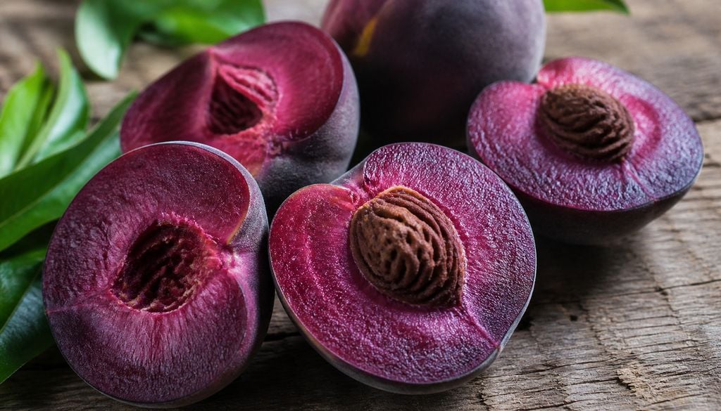 Este tipo de pigmentación es más frecuente en berries que en carozos, lo que hace a esta variedad aún más singular.