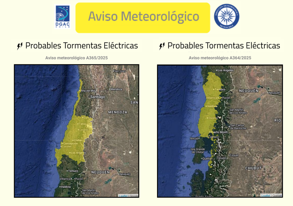 zonas con aviso de tormenta eléctricas zonas con aviso de tormenta eléctricas