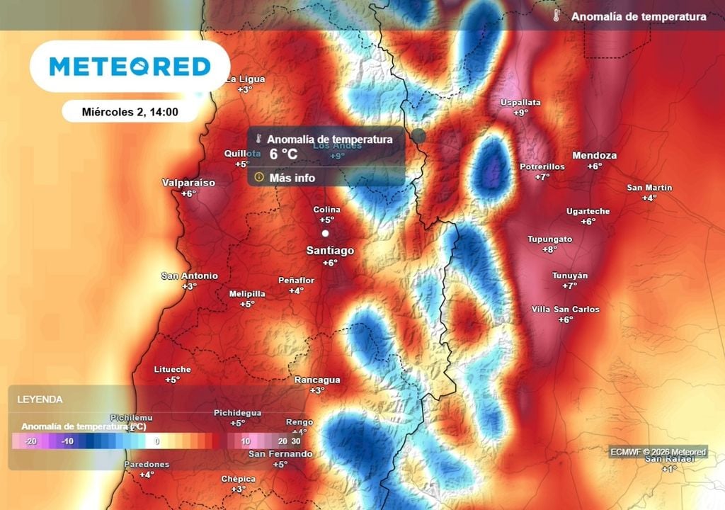 Las temperaturas se presentarán sobre los esperado en Santiago los próximos días: las máximas superarían los 20 °C varias jornadas.
