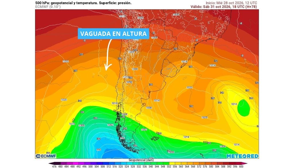 Una vaguada en altura va a favorecer la inestabilidad atmosférica, el desarrollo de nubosidad convectiva, chubascos y tormentas eléctricas.