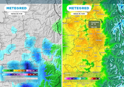 Chubascos y hasta 27 &deg;C en Santiago: la RM pasar&aacute; de la inestabilidad al calor este fin de semana