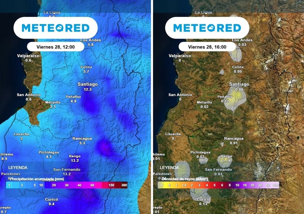 Las lluvias continúan presentes en Santiago y en la tarde de hoy podrían registrarse tormentas eléctricas en la RM.