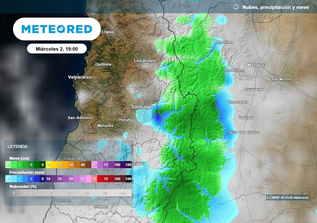El ambiente inestable volverá a mitad de semana a Santiago, aunque no se esperan precipitaciones relevantes.