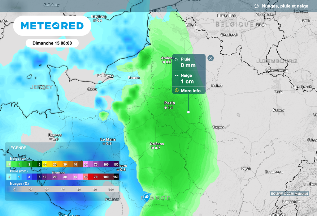 Chutes de neige prévues dimanche matin en région parisienne.