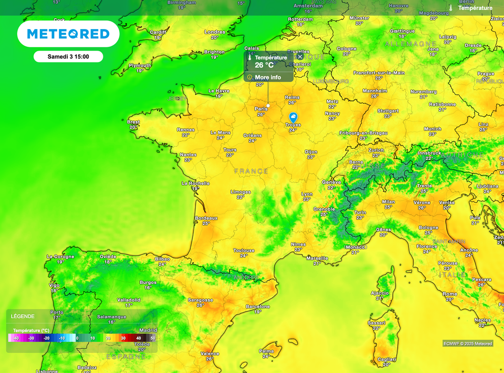 Encore de la chaleur au nord samedi bien que la fraîcheur gagnera déjà le Pas-de-Calais.