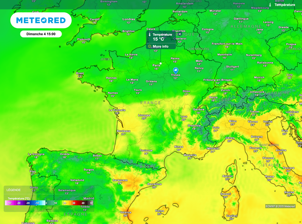 Un franc recul des températures se confirme pour dimanche.