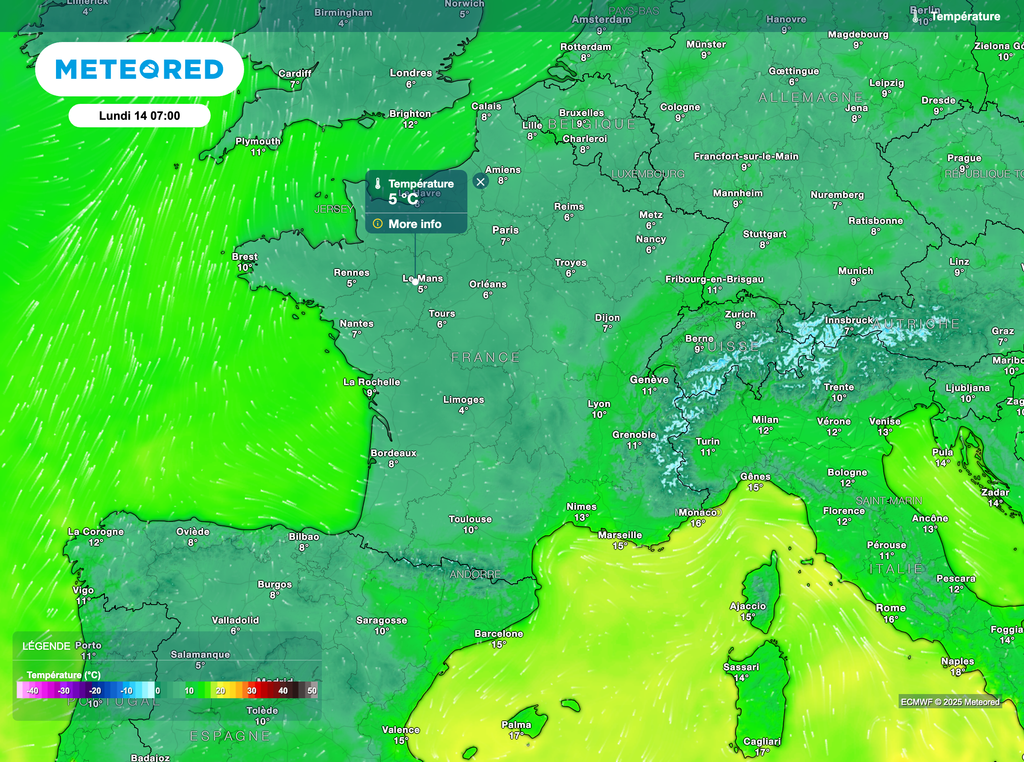 De la fraîcheur s'annonce en début de semaine, notamment lundi matin.