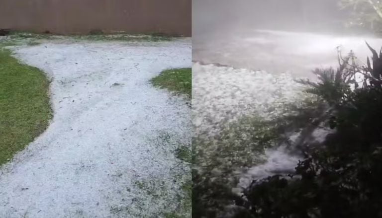 Chuva com granizo cobre cidades de gelo no RS e PR; veja imagens
