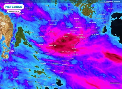 Chuva de mais de 200 mm e temporais severos atinge 7 estados