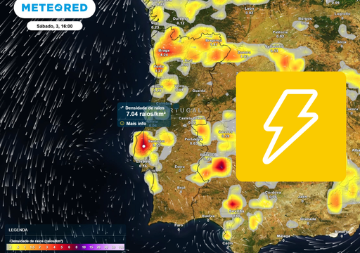Chuva e trovoada entre s&aacute;bado, 3, e domingo, 4: eis as zonas potencialmente mais expostas ao tempo adverso
