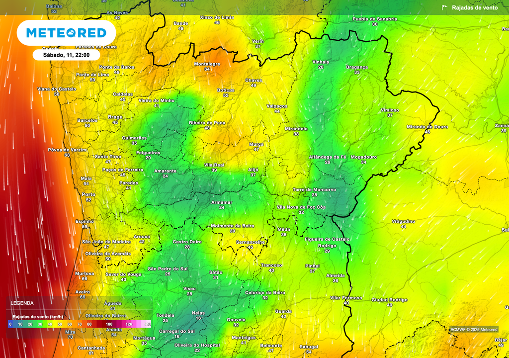 No final de sábado prevê‑se um aumento das rajadas de vento, ainda dentro de valores moderados. A instabilidade gerada ao longo do dia favorece estas oscilações na intensidade do vento, especialmente em algumas zonas do distrito.
