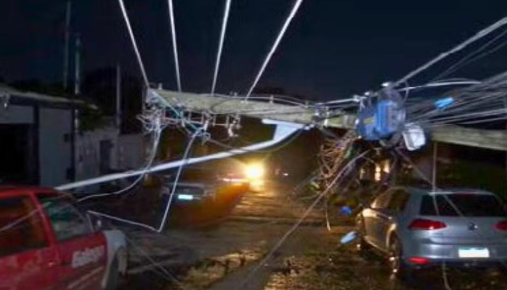 Chuva em Goiânia causou estragos e queda de energia. Foto: Reprodução/TV Anhanguera