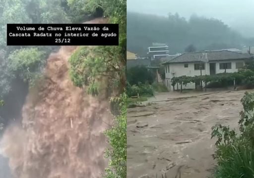 Chuva extrema causa alagamentos e bloqueia rodovias na Regi&atilde;o Central do RS; veja imagens
