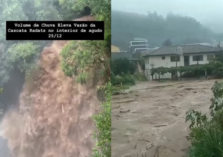 Chuva extrema causa alagamentos e bloqueia rodovias na Regi&atilde;o Central do RS; veja imagens