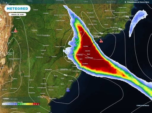 Chuva extrema de quase 90 mm e tempestades deixam em alerta SC, PR e SP neste fim de semana