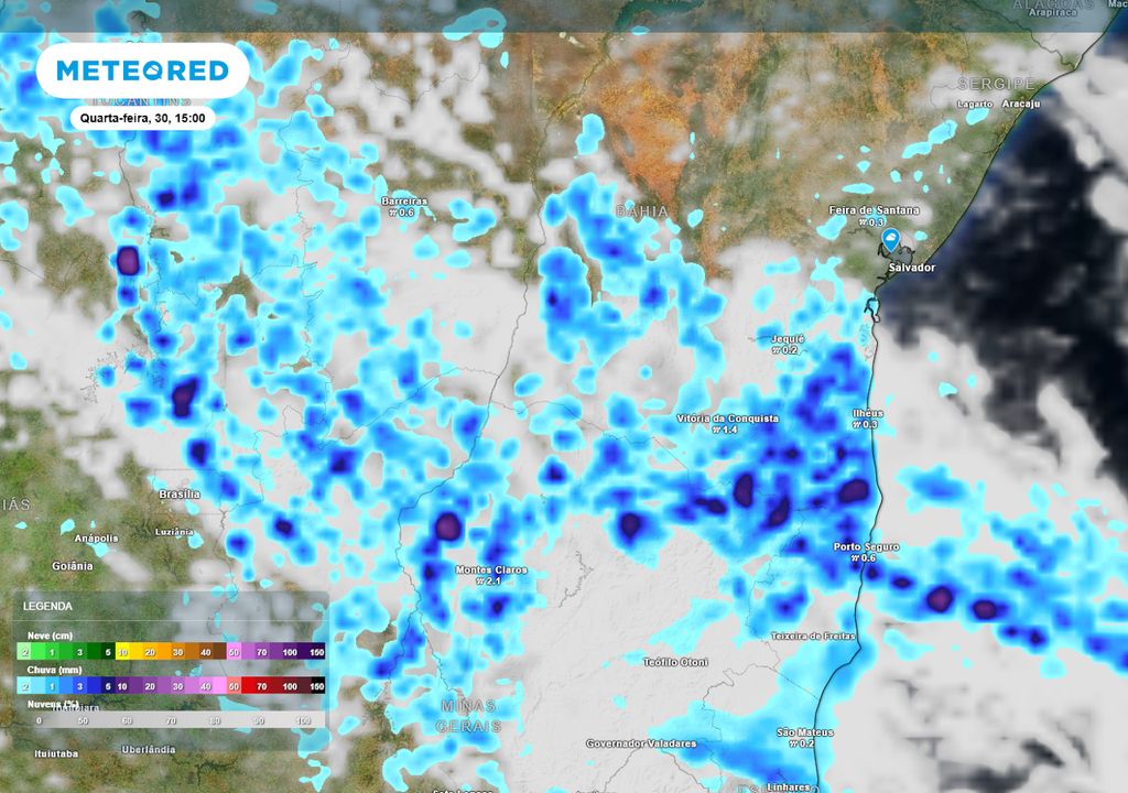 Previsão de nebulosidade e chuva durante a tarde desta quarta-feira. Previsão de nebulosidade e chuva durante a tarde desta quarta-feira.