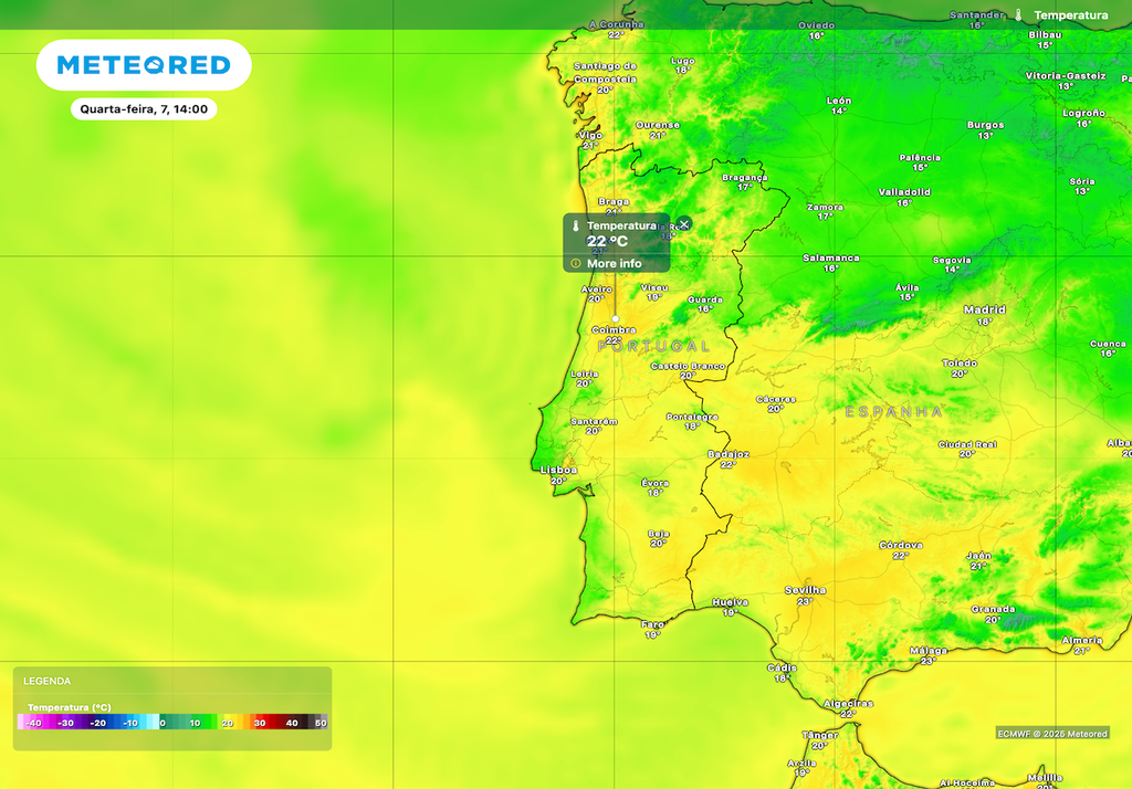 Temperaturas entre os 16 e os 22 º C. Temperaturas entre os 16 e os 22 º C.