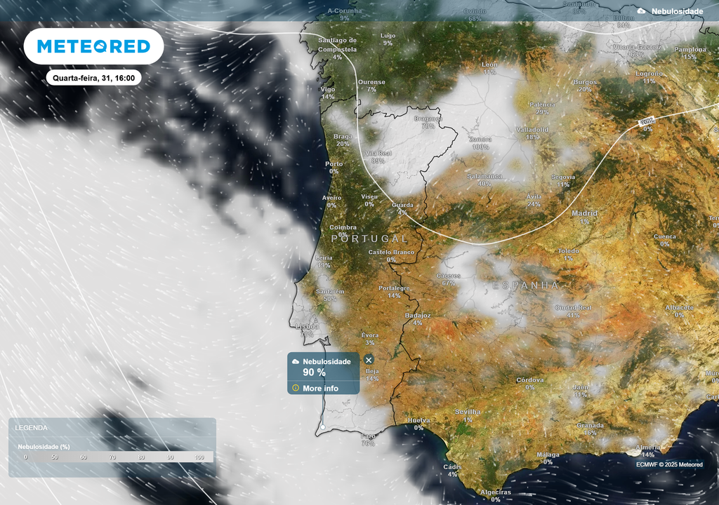 Mapa atmosferico: Nuvens