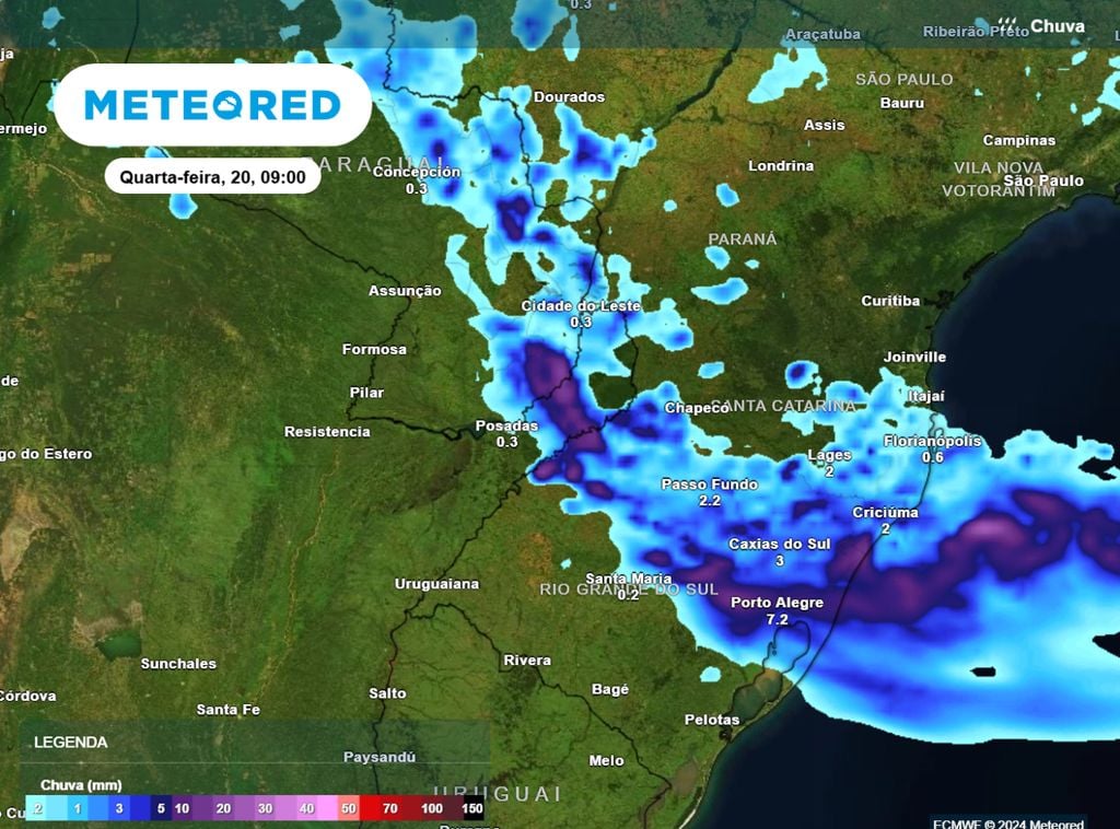 Previsão de precipitação (mm)