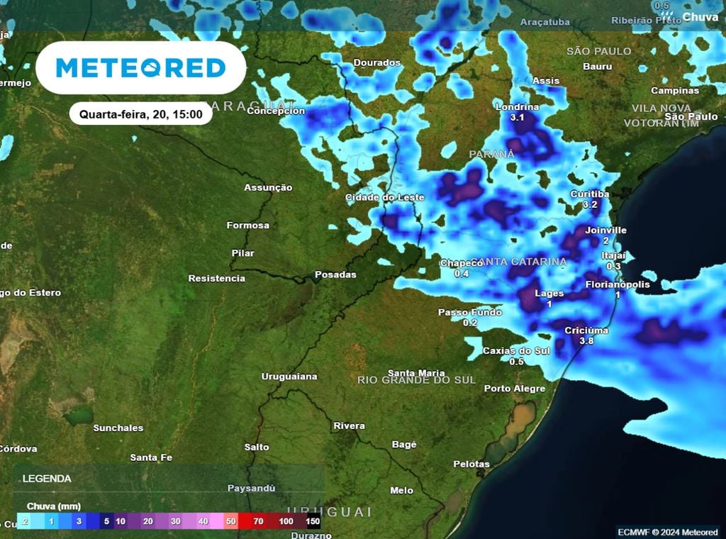 previsão precipitação (mm)