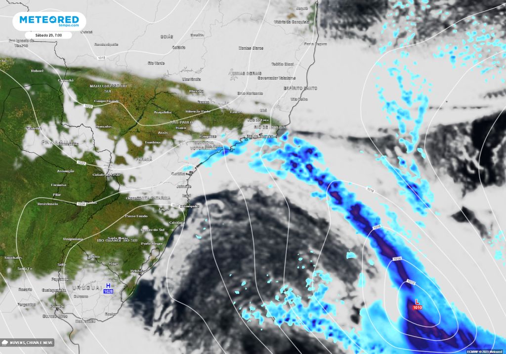 frente fria no Sudeste