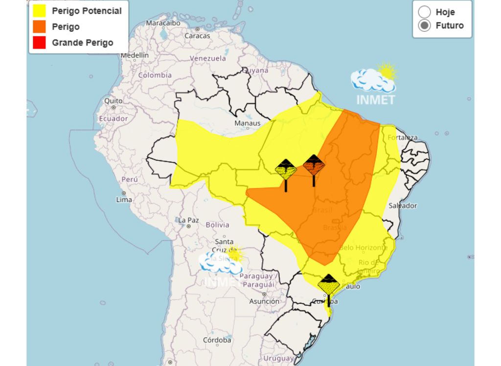 INMET emite alertas amarelo e laranja para esta sexta-feira (17)..