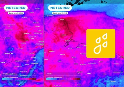 Chuvas continuam a atingir todas as regi&otilde;es: volumes de at&eacute; 200 mm em 5 dias