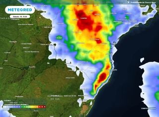 Chuvas continuarão na Região Sul no fim de semana: risco de pancadas de até forte intensidade e de tempestades