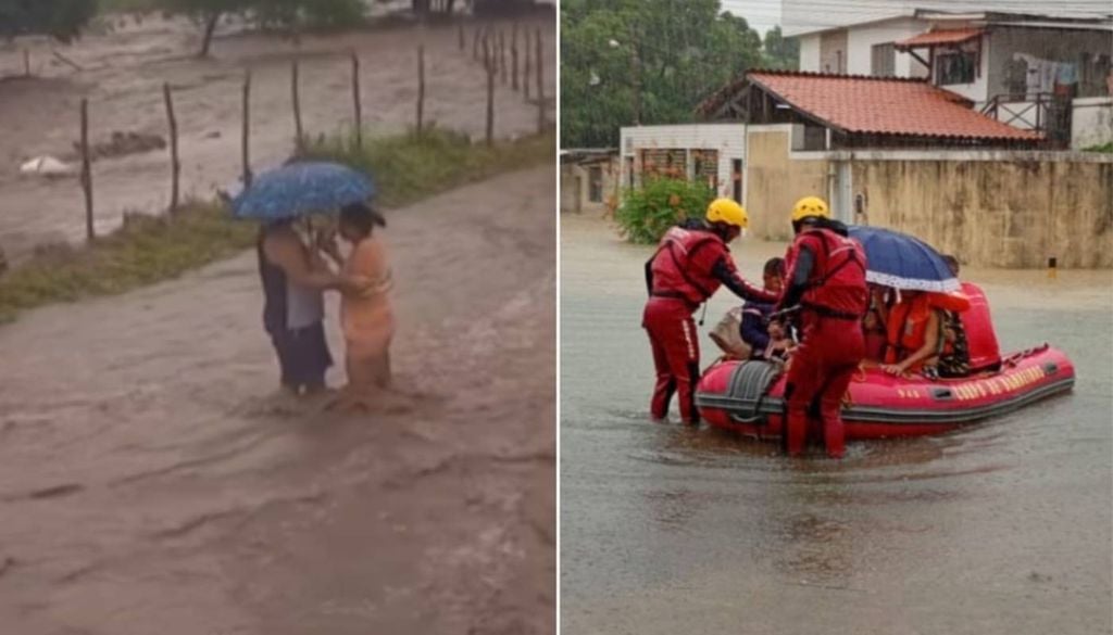 Chuvas intensas causam inundações em Recife (Pernambuco), e a capital entra em estado de alerta. Crédito: Reprodução/Corpo de Bombeiros de Pernambuco.